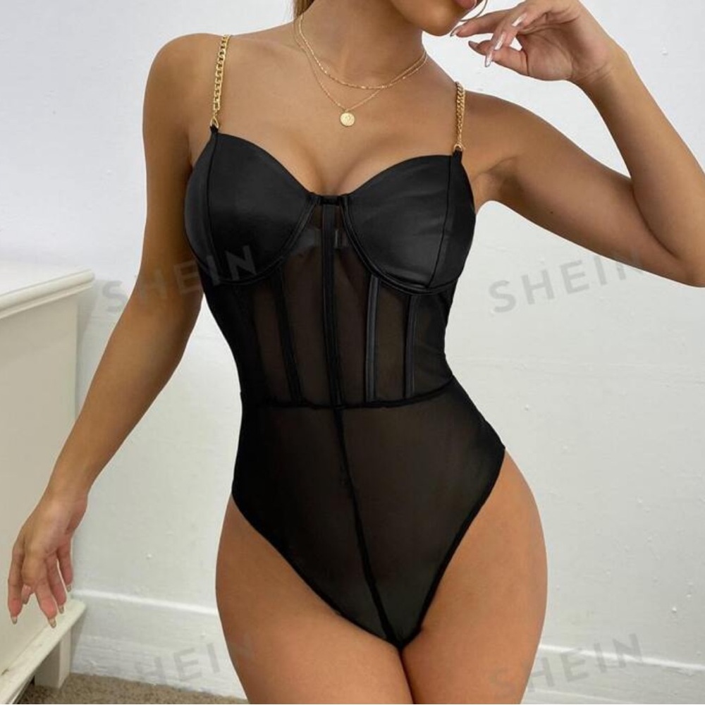 💗 *NWOT* SHEIN - Women’s‎ Mesh Bodysuit